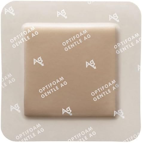 Medline Optifoam Microbial Adhesive Gentle Border Dressing, 4 x 4 Inch - Single