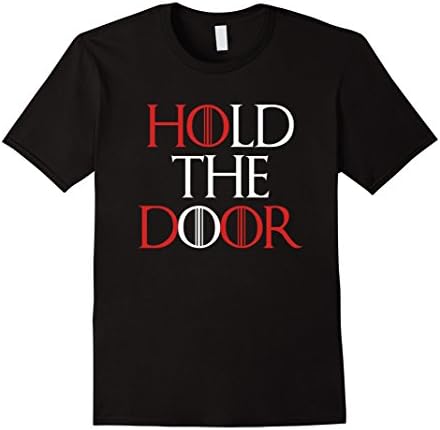 Men's Hold the Door Shirts Hodor T-Shirts Gift Men Women Large Black
