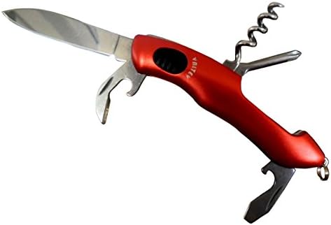 Valtev Small Folding Pocket Knife, 7 Function, Quality Stainless Steel Blade, Includes Sturdy Nylon Pouch with Solid Press Clasp