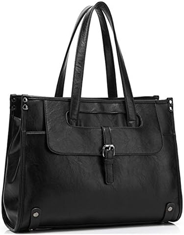 Akauma PU Leather Man's Brifecase Cool Handbags Handle bag, L003 (Black)