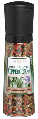 Dean Jacobs Multi-Colored Peppercorns, 5.3-Ounce Extra Large Grinders (Pack of 3)