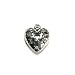 Antique Silver Pewter Heart Charm with Cutouts on Cable Choker