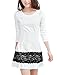 Allegra K Fall Winter Women Splice Round Neck Long Sleeve Shift Dress