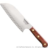 LamsonSharp Kullenschliff Santoku Knife with Rosewood Handle - 7