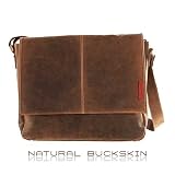 Messenger-Bag / Büchertasche aus geöltem Buffalo Leder 38x29x11 cm von Outback Model: Kalgoorlie