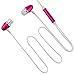 Insten Universal 3.5mm In-Ear Stereo Headset with On-Off and Mic - Retail Packaging - Hot Pink