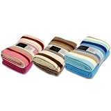 Super Soft Snuggle Blue Stripe and Plain Fleece Throws