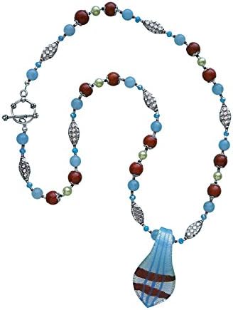 Sonja ~ Jewelry Making Supplies Spoon Glass Focal Necklace Bead Kit with Photo Instructions