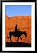 Cowboy on Mule Silhouetted Against Sandstone Cliff, Moab, Utah, USA Collections Framed Photographic Poster Print by Curtis Martin, 33x45 Image