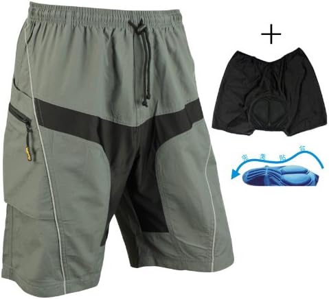 SANTIC Cycling Short Casual Short with Pad Detachable Liner Gray (M)