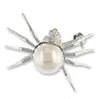 14K White Gold Diamond Spider Pin