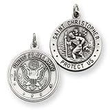 Sterling Silver St.Christopher US Army Medal