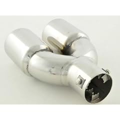 FK-Automotive Auspuffendrohr Auspuffblende Edelstahl universal rund 2x 76 mm