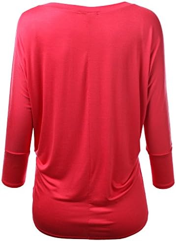 J.TOMSON Womens V-Neck & Crewneck 3/4 Dolman Sleeve Blouse CORAL L