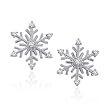 14K White Gold 0.12 ct. Diamond ''Snow Flake'' Earrings