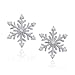 10K White Gold 0.12 ct. Diamond ''Snow Flake'' Earrings (Higher Quality)