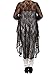 Women's Plus Size Long All Lace Dressy Maxi Cardigan Draped Front Long Sleeve