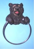 Black Bear lodge cabin TOWEL RING bathroom bath room home decor organization accessory