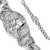 316L Stainless Steel Large Skull Gothic Chain Bracelet - Length 8.46