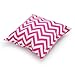LAVIEVERT Decorative Cotton Canvas Square Throw Pillow Cover Cushion Case Handmade White and Pink Chevron Stripe Toss Pillowcase with Hidden Zipper Closure 18 X 18 Inches (for Living Room, Sofa, Etc)