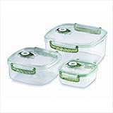FreshVac 3-305 Professional 6-Piece Polycarbonate Vacuum-Sealing Food-Stora ....