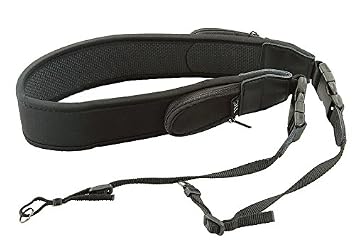 【クリックで詳細表示】Amazon.co.jp｜ネオプレーン素材でしっかりフィットする一眼レフカメラストラップ Canon Nikon Olympusなどの一眼レフカメラ用に「ネオプレーンストラップ(黒)」｜カメラ通販