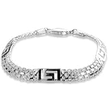 Sterling Silver Bismark w/Greek Key Bracelet 7