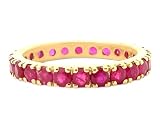 14K Yellow or White Gold Gem All the Way 'round Eternity Band Ring-Ruby-full, half sizes from 5-8.5