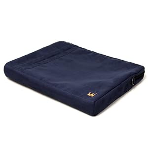 Levono IdeaPad Y530a Laptop CaseCrown Faux Suede Protective Sleeve with Shoulder Strap and Pocket - Blue Asphalt