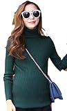 （リアンジュ・アイ）Liange・ai マタニティ ハイネック　ニット　秋冬　オリジナルポーチ付き (グリーン)