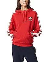 Adidas Originals Womens 3 Stripe Hoodie Red