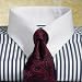 Luxury 140s White Tab Collar Bengal Stripe Dress Shirt