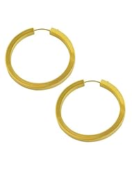 Shiny 14 Karat Yellow Gold 3x38mm Flat Tube Hoop Earrings