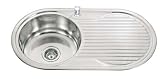 Kitchen Sinks Inset Round Bowl Polished Finish With Soap Dispenser AND Full Waste Kit (N01+Soap)