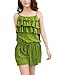Allegra K Women Tiered Ruffled Upper Adjustable Straps Drawstring Waist Romper