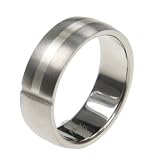Titanium ring w/ pure silver inlay - Width: 7.5mm