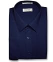 Men's NAVY BLUE Dress Shirt w/ Convertible Cuffs