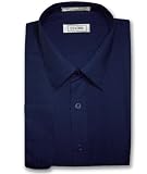 Men's NAVY BLUE Dress Shirt w/ Convertible Cuffs
