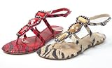Zebra Gemstone Flat Womens Gladiator Sandal