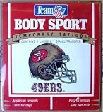 San Francisco 49ers Temporary Tattoos, Package of 5 with 5 Large and 5 Small Tatoos.