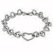 Stainless Steel Center Heart with Heart Link Bracelet