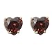 14k Yellow Gold 5mm Heart Shaped Garnet Stud Earrings