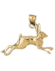 Dazzlers Solid 14k Gold Rabbit Charm Pendant Available in three colors from jewelsberry (weights: 2.1 grams only)