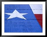 Texas Flag Painted on Barn Roof, Austin, Texas Education Framed Photographic Poster Print by Richard Cummins, 49x39