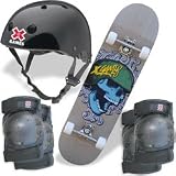 X Games Skateboard Combo Pack with Helmet and Pads