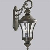 Progress Lighting Nottington Forged Bronze Three-Light Outdoor Wall Lantern