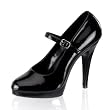 4 1/2 Inch Women's Sexy Mary Janes Shoe High Heel Pump Black