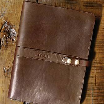 Monogrammed Leather Portfolio - Frontgate