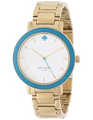 kate spade new york Womens 1YRU0254 Turquoise Bezel Gold Gramercy Watch