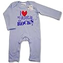 Dirty Fingers  I Love my AUNTIE she Rocks x  Baby & Toddler Long Sleeve Romper Suit 6-12 months, Blue